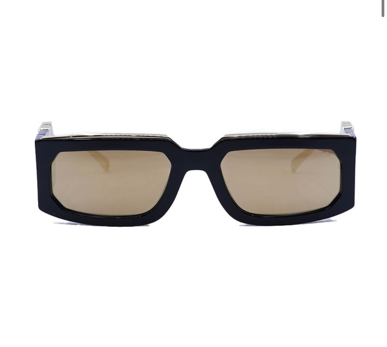 Philipp Plein SPP119M 700G Men’s Rectangle Sunglasses – Black & Gold 58mm
