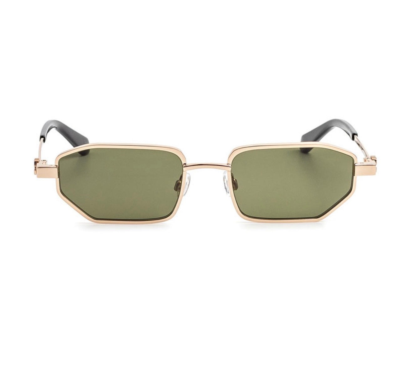 Off-White OERI14JLOA 7655 Square Sunglasses – Gold Frame with Green Lenses (53mm)