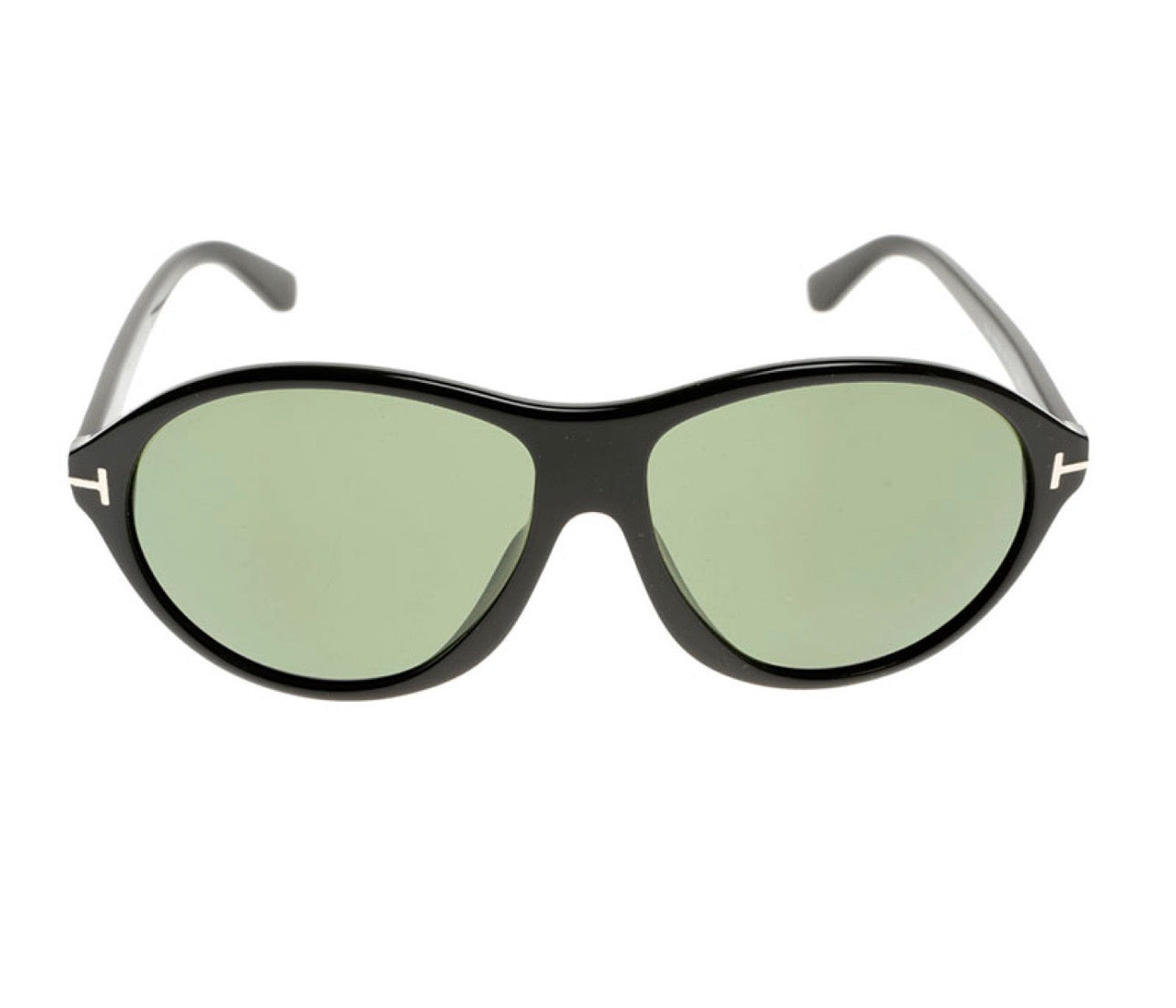 Tom Ford FT0398 01N Aviator Sunglasses – Black Frame with Green Lenses (60mm)
