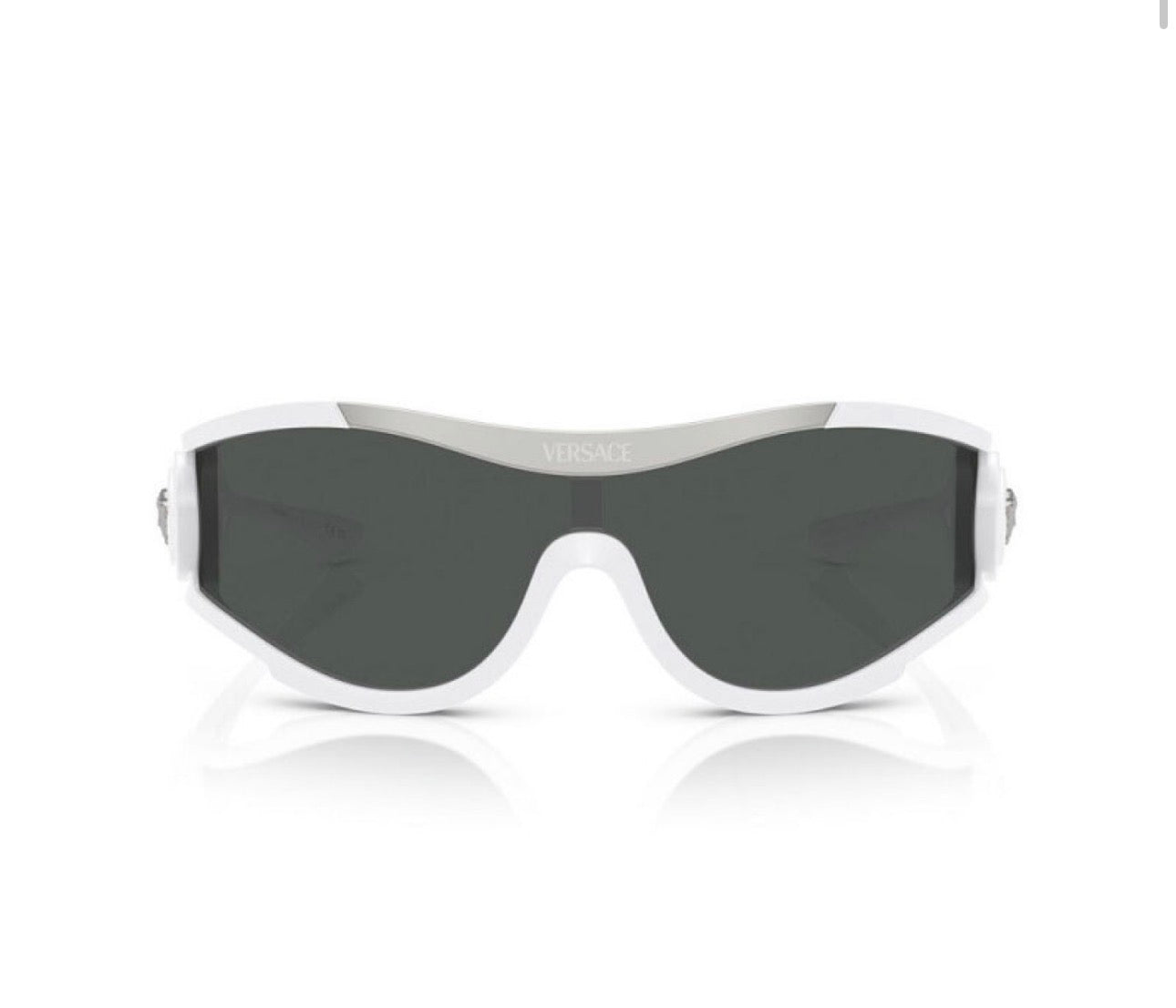 Versace VE4475 314/87 42mm White Dark Grey Shield Sunglasses