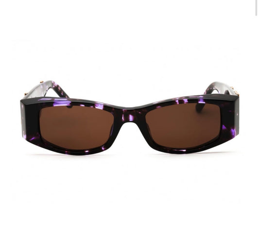 Palm Angels PERI007ANGEL 3464 51mm Havana Purple Rectangle Sunglasses