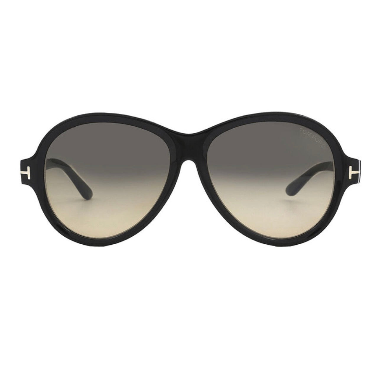 Tom Ford FT1033 01B 59mm Shiny Black Gradient Smoke Round Sunglasses