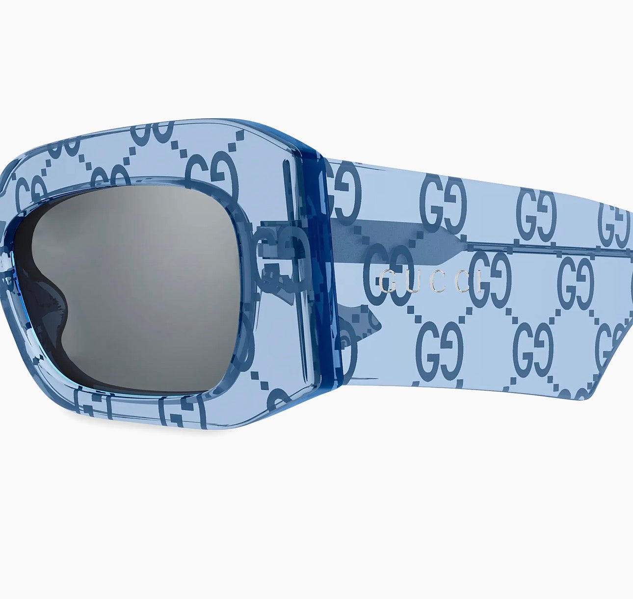 Gucci GG1426S 006 Square Sunglasses – Light Blue GG Pattern 54mm