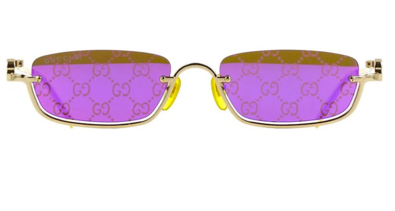 Gucci GG1278S 005 Gold Violet Monogram Sunglasses – 55mm