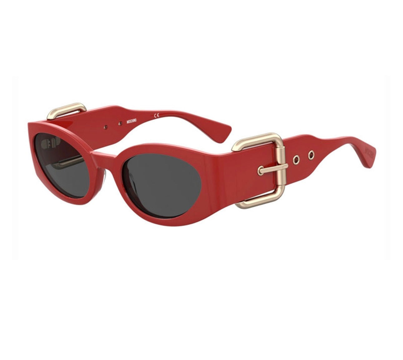 Moschino MOS154/S OC9AIR 53mm Oval Sunglasses – Red Frame with Grey Lenses