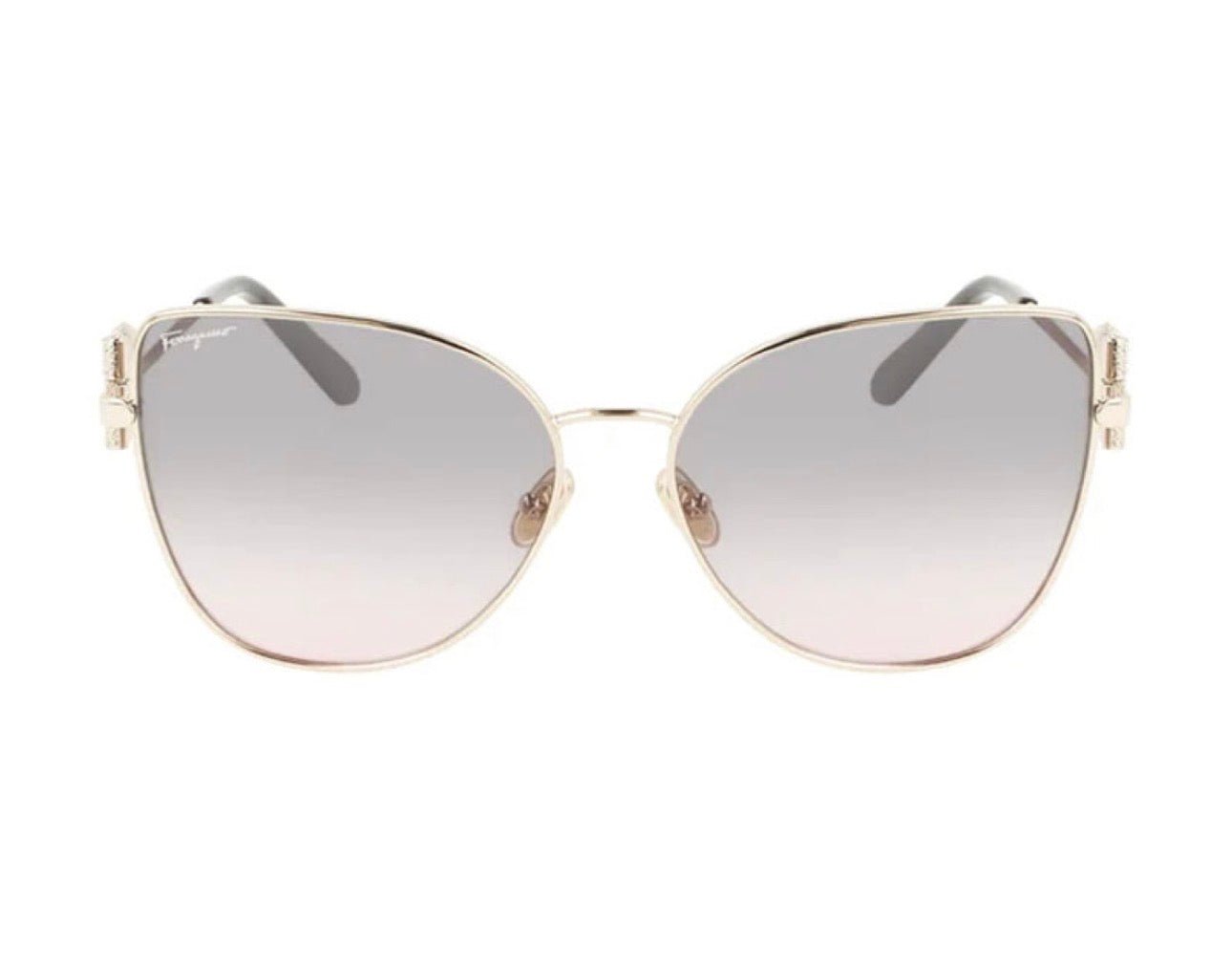 Salvatore Ferragamo SF296SR 772 60mm Rose Gold Grey Rose Gradient Cat Eye Sunglasses