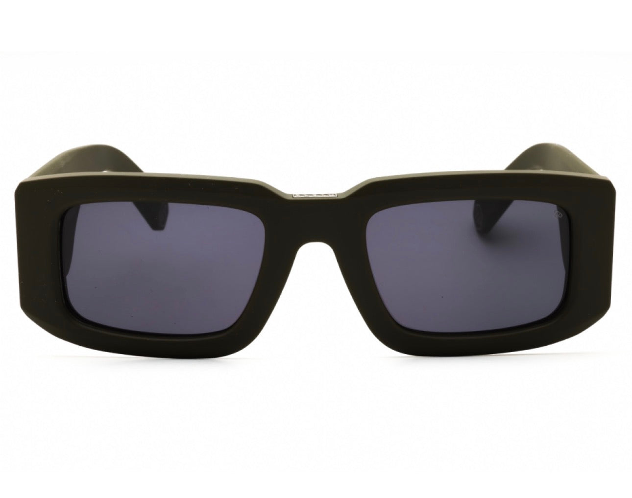 Philipp Plein SPP149 0C02 Matte Green Rectangle Sunglasses
