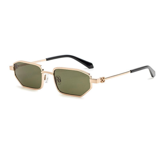 Off-White OERI14JLOA 7655 Square Sunglasses – Gold Frame with Green Lenses (53mm)