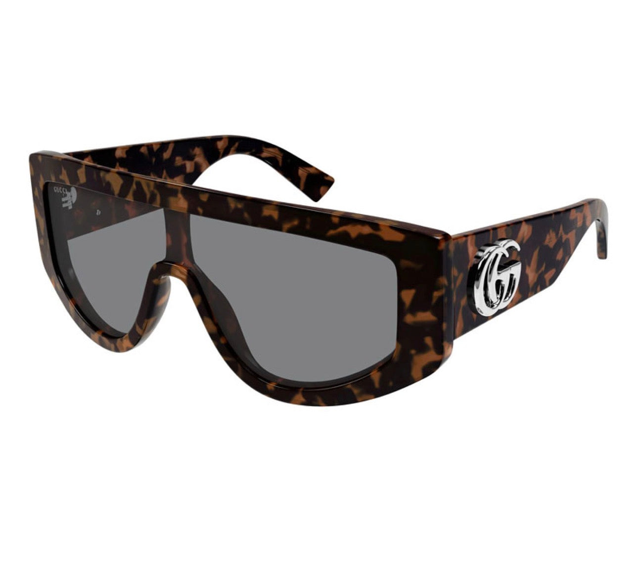 Gucci GG1950S 003 Shield Sunglasses – Dark Havana / Grey (130mm)