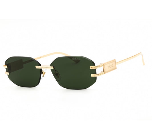 Versace VE2274 100271 58mm Gold Dark Green Rectangle Rimless Sunglasses