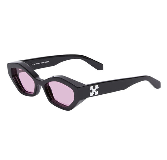 Off-White OERI144 HILO 1030 55mm Shiny Black Pink Cat Eye Sunglasses