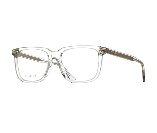 Gucci GG0737O 016 Transparent Grey Square Optical Frames – 56mm