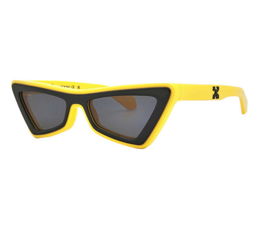 Off-White OERI042 ARTEMISIA 1807 Cat-Eye Sunglasses – Yellow / Dark Grey (55mm)