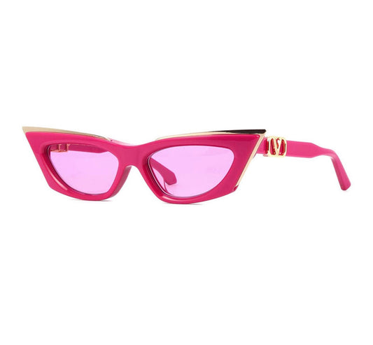 Valentino VLS-113 C 55mm Cat-Eye Sunglasses – Pink / White Gold