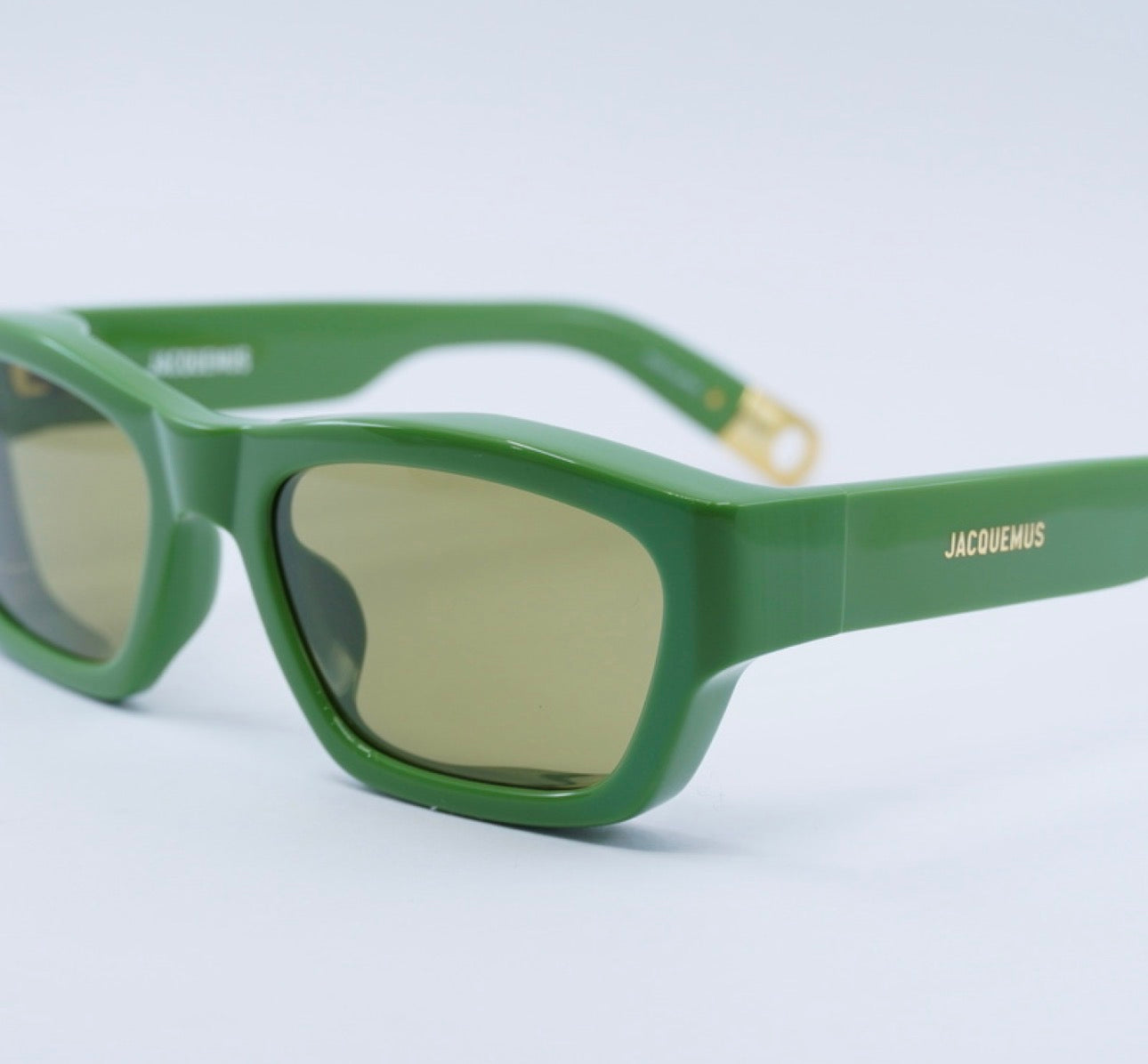 Jacquemus JAC/9 C3 Rectangular Sunglasses – Shiny Green 57mm