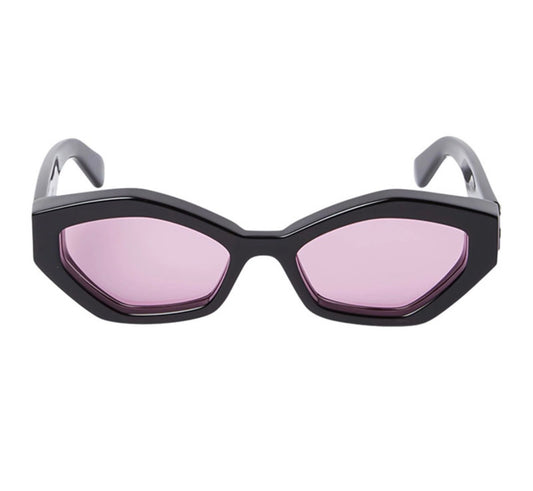 Off-White OERI144 HILO 1030 55mm Shiny Black Pink Cat Eye Sunglasses