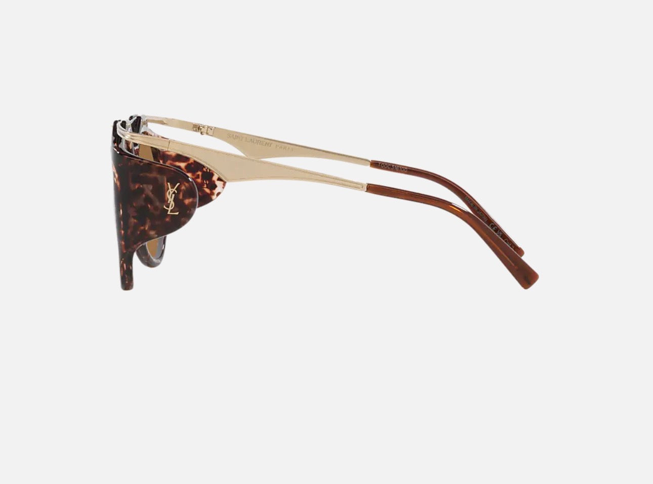 Saint Laurent SLM137 AMELIA 002 Aviator Sunglasses – Gold Leopard Havana / Brown Lens (55mm)