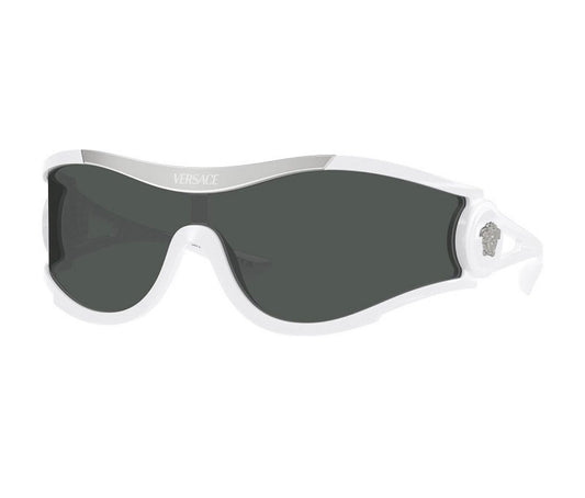Versace VE4475 314/87 42mm White Dark Grey Shield Sunglasses