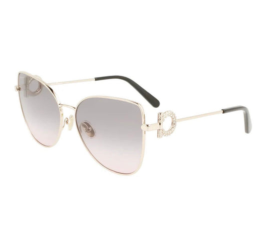 Salvatore Ferragamo SF296SR 772 60mm Rose Gold Grey Rose Gradient Cat Eye Sunglasses