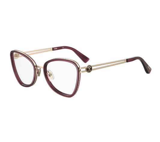 Moschino MOS584 0LHF00 Burgundy Cat Eye Eyeglasses – 52mm