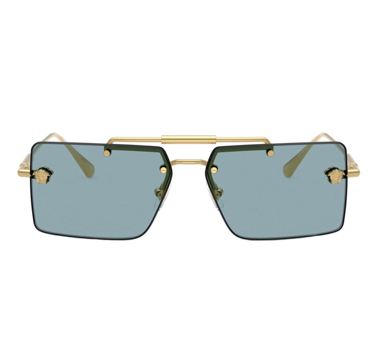 Versace VE2245 100280 60mm Rimless Gold Blue Sunglasses