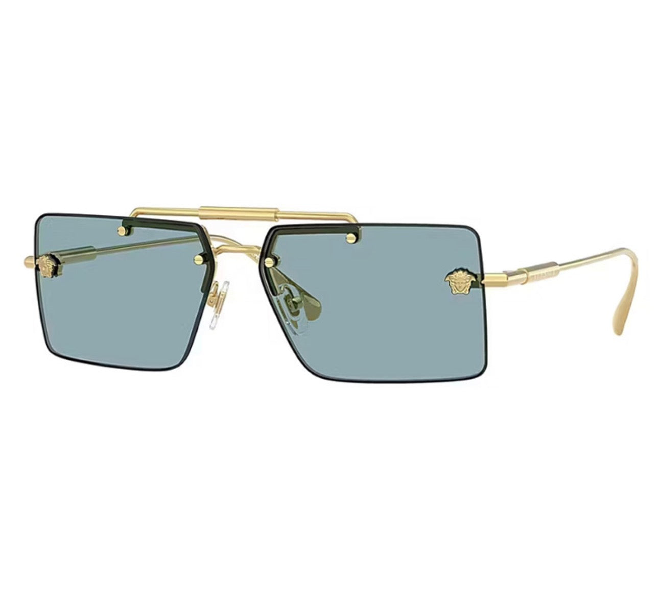 Versace VE2245 100280 60mm Rimless Gold Blue Sunglasses