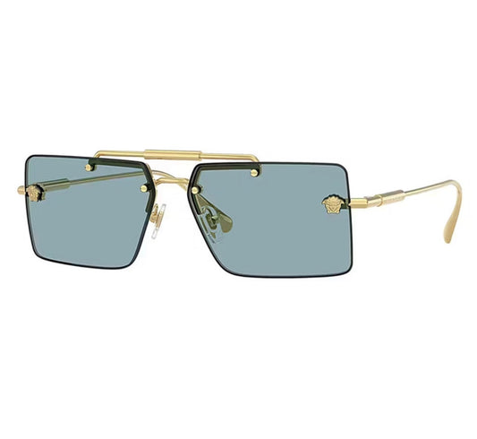 Versace VE2245 100280 60mm Rimless Gold Blue Sunglasses