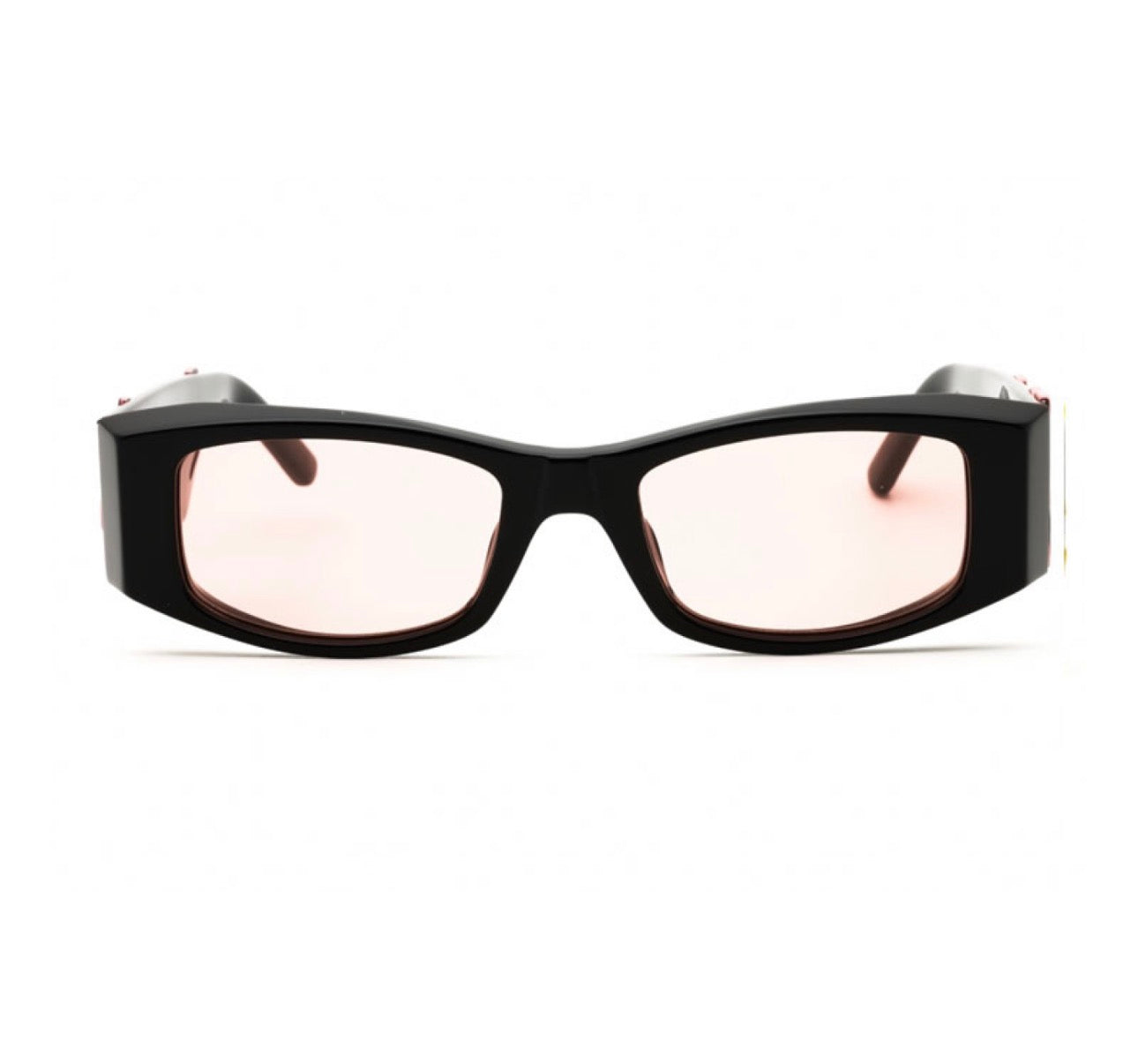 Palm Angels PERI007ANGEL 1021 Rectangle Sunglasses – Black with Pink Logo 51mm